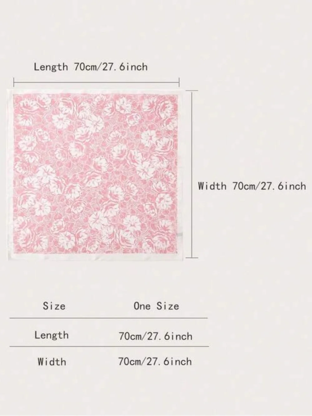 Pink & White Floral Neck Scarf - Women's Accessory 27.5”